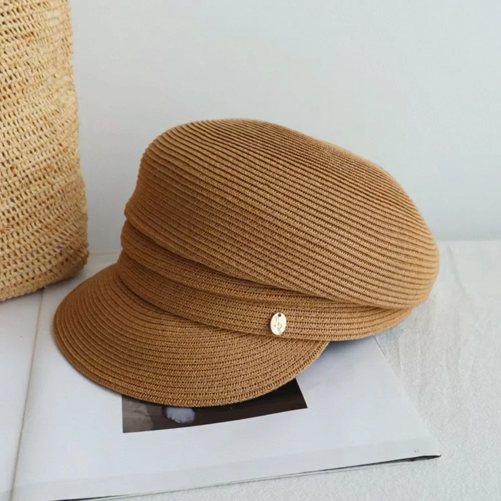 NWOT Straw Tan Cap - Picture 3 of 5